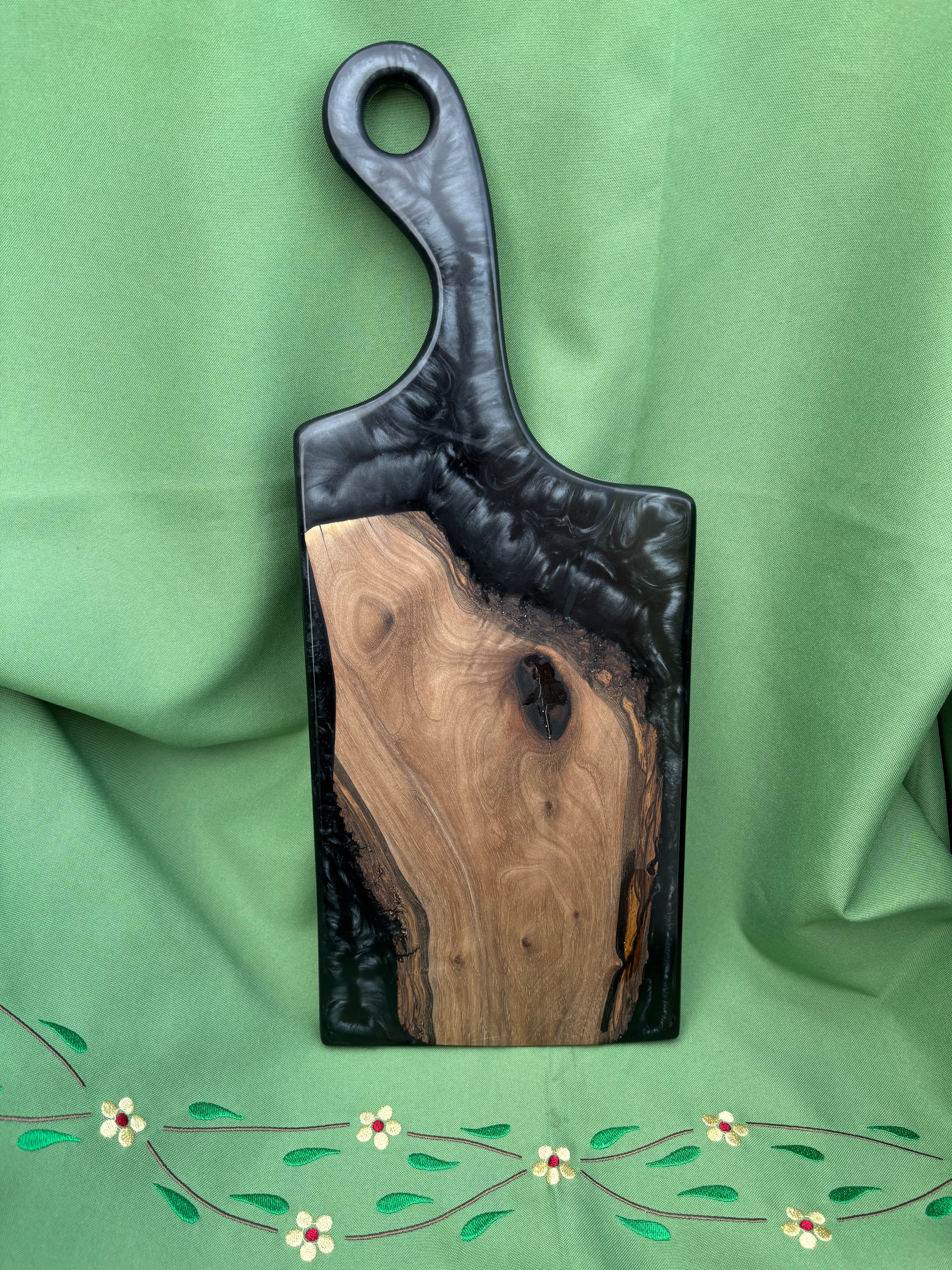 Walnut with black resin board